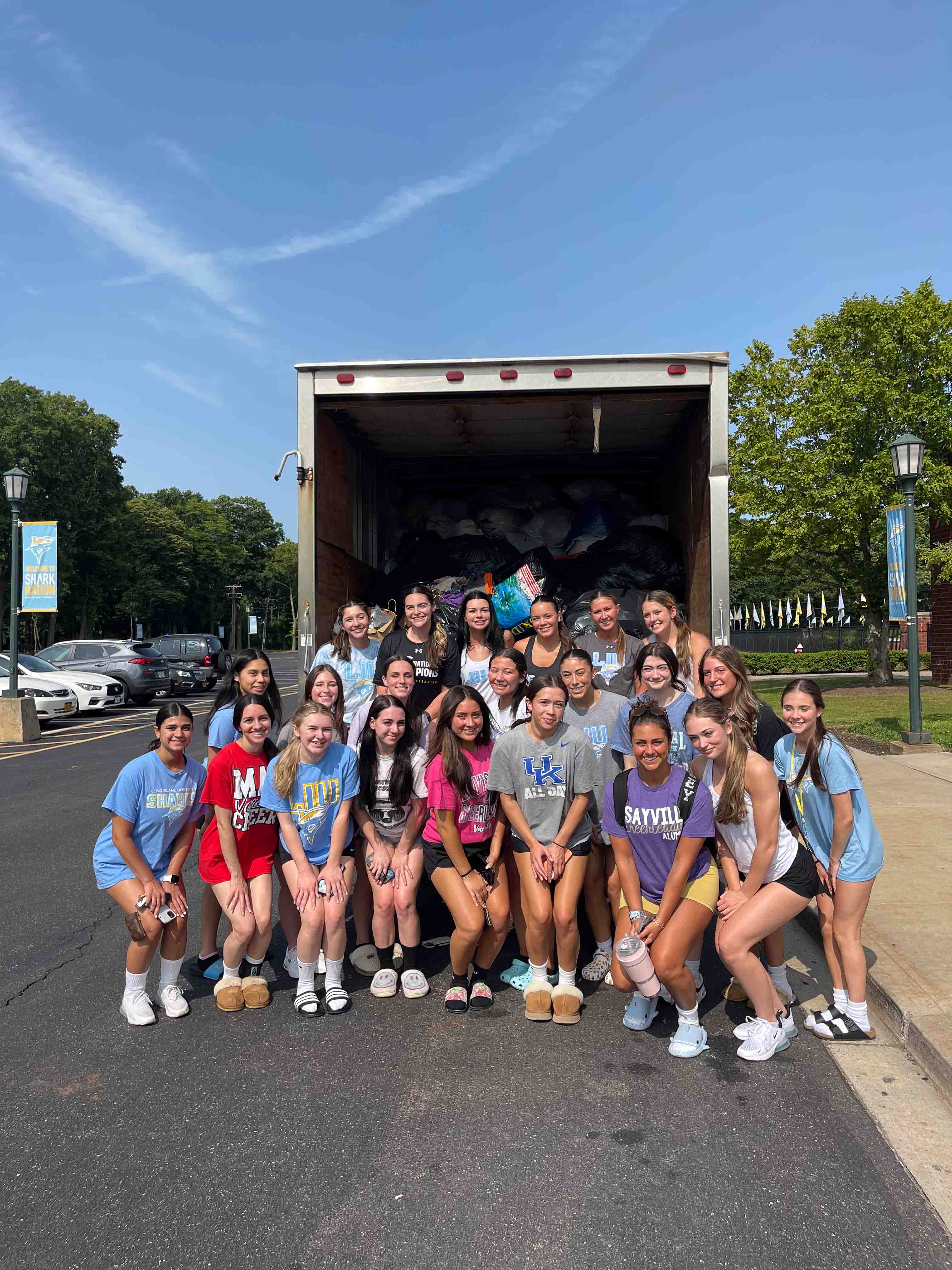 Donors dropping off clothes for pickup