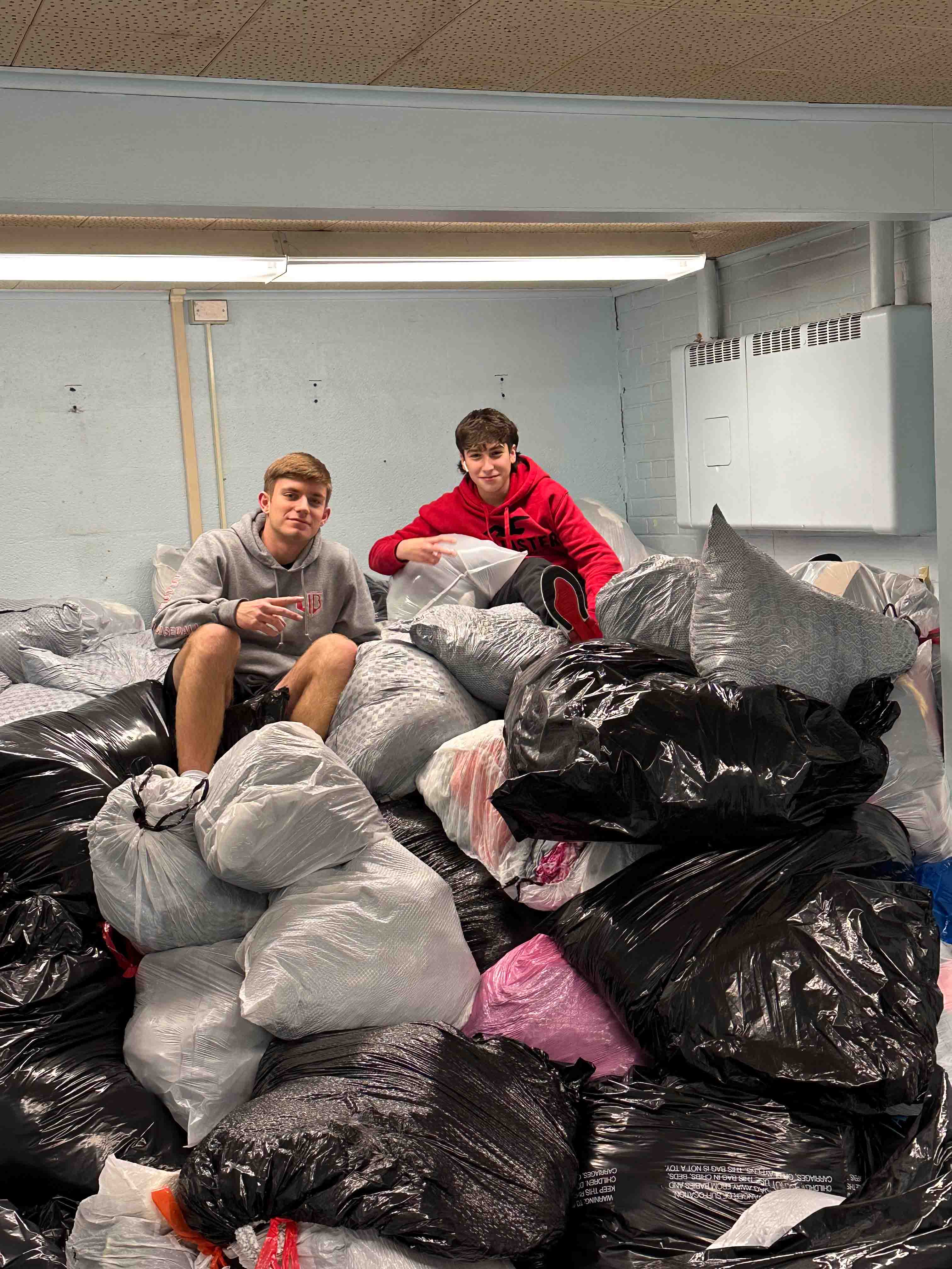 Gently used clothing packed in bags