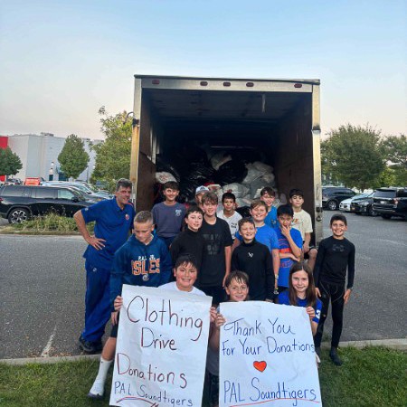 Go Green tent setup for local clothing donation event